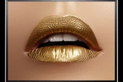 Online Luxe Framing Art Art Print Gouden Lippen SHI730