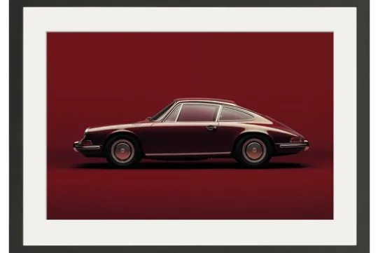Urban Cotton Schilderijen^Art Print Vintage Porsche Red