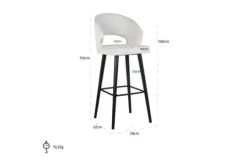 Sale Richmond Interiors Barkruk 211073 White Bouclé  Savoy