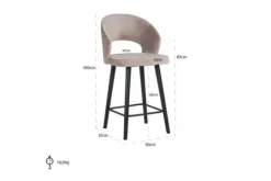 Best Richmond Interiors Barstoel 211071 Khaki Velvet Savoy