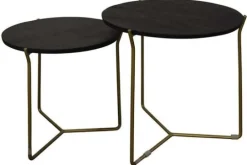 Livingfurn Salontafels^Bijzettafelset black brass Mason