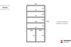 Outlet Tower Living Boekenkast Zwart Tenna