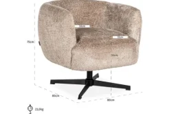 Outlet Richmond Interiors Draaifauteuil 211806 Estelle