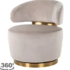 Richmond Interiors Ronde Fauteuils|Draaifauteuils^Draaifauteuil 210846 Khaki Velvet  Maxime