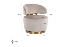 Richmond Interiors Ronde Fauteuils|Draaifauteuils^Draaifauteuil 210846 Khaki Velvet  Maxime