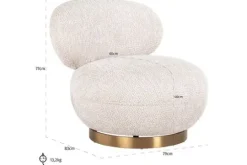Clearance Richmond Interiors Draaifauteuil 212215 Lovely Cream Jace