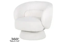 Richmond Interiors Ronde Fauteuils|Draaifauteuils^Draaifauteuil 211089 White Furry  Senna