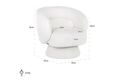 Richmond Interiors Ronde Fauteuils|Draaifauteuils^Draaifauteuil 211089 White Furry  Senna