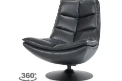 Sale Eleonora Meubelen Draaifauteuil - zwart boho leder | 95939 Sven