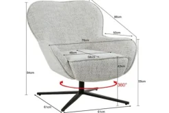 Livingfurn Draaifauteuil Bisque Oasis Sven