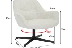 Outlet Livingfurn Draaifauteuil Greige Daphne