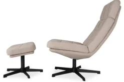 Label51 Draaifauteuils^Draaifauteuil met hocker Naturel CH-73.004 Alvar