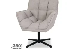 Ronde Fauteuils|Draaifauteuils^Draaifauteuil Naturel IH-50.203 Ian