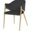 Richmond Interiors Eetkamerstoelen^Eetkamerstoel 210827 Antraciet Velvet Gwen