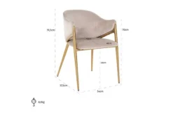 Richmond Interiors Eetkamerstoelen^Eetkamerstoel 210828 Khaki Velvet Gwen