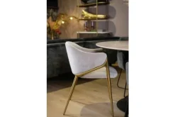 Richmond Interiors Eetkamerstoelen^Eetkamerstoel 210828 Khaki Velvet Gwen