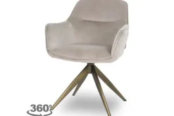 Outlet Richmond Interiors Eetkamerstoel 210890 Khaki Velvet Aline