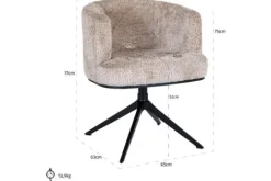 Richmond Interiors Eetkamerstoelen^Eetkamerstoel 212573 Lovely Beige Cheyenne