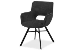 Online Olijk Eetkamerstoel - Miami Black Seta