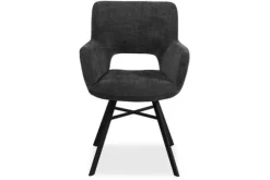 Online Olijk Eetkamerstoel - Miami Black Seta