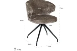Richmond Interiors Eetkamerstoelen^Eetkamerstoel 212552 Stone Chenille Milly