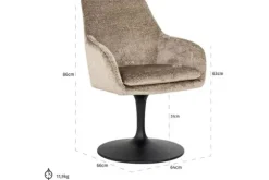 Hot Richmond Interiors Eetkamerstoel 211952 Taupe Chenille Marlon