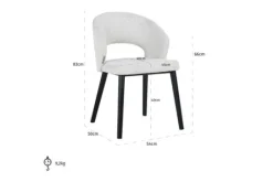 Discount Richmond Interiors Eetkamerstoel 211066 White Bouclé Savoy