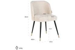 Sale Richmond Interiors Eetkamerstoel 210855 White Chenille Alicia