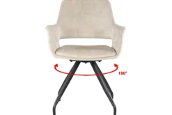 Livingfurn Eetkamerstoel Beige Velvet Capp
