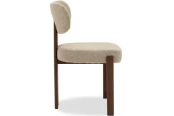 Plix Eetkamerstoelen^Eetkamerstoel Bouclé Beige Walnut Riku