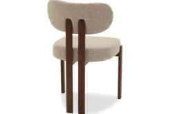 Plix Eetkamerstoelen^Eetkamerstoel Bouclé Beige Walnut Riku