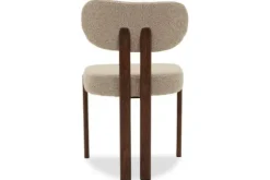 Plix Eetkamerstoelen^Eetkamerstoel Bouclé Beige Walnut Riku