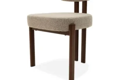 Plix Eetkamerstoelen^Eetkamerstoel Bouclé Beige Walnut Riku