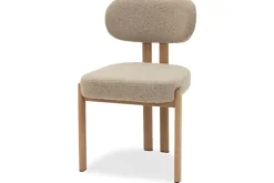 Plix Eetkamerstoelen^Eetkamerstoel Bouclé Beige Natural Riku