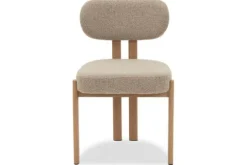 Plix Eetkamerstoelen^Eetkamerstoel Bouclé Beige Natural Riku