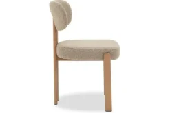 Plix Eetkamerstoelen^Eetkamerstoel Bouclé Beige Natural Riku