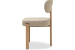 Plix Eetkamerstoelen^Eetkamerstoel Bouclé Beige Natural Riku