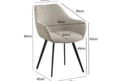 Livingfurn Eetkamerstoelen^Eetkamerstoel Boucle Beige Luca