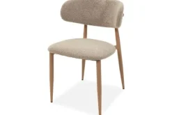 Plix Eetkamerstoelen^Eetkamerstoel Boucle Beige Natural Kaito