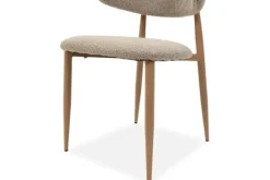 Plix Eetkamerstoelen^Eetkamerstoel Boucle Beige Natural Kaito