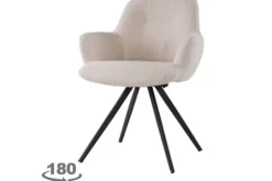 Livingfurn Eetkamerstoelen^Eetkamerstoel Boucle Beige Doreen