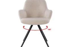 Livingfurn Eetkamerstoelen^Eetkamerstoel Boucle Beige Doreen