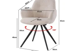 Livingfurn Eetkamerstoelen^Eetkamerstoel Boucle Beige Doreen