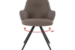 Online Livingfurn Eetkamerstoel Boucle Brown Doreen