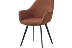 Clearance Livingfurn Eetkamerstoel Boucle Leaf Brown Luca