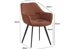 Clearance Livingfurn Eetkamerstoel Boucle Leaf Brown Luca