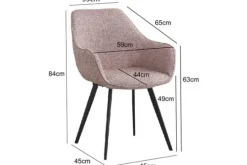 Online Livingfurn Eetkamerstoel Boucle Vintage Pink Luca