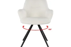 Livingfurn Eetkamerstoelen^Eetkamerstoel Boucle White Doreen
