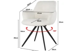 Livingfurn Eetkamerstoelen^Eetkamerstoel Boucle White Doreen