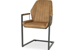 Olijk Eetkamerstoelen^Eetkamerstoel Cognac Wesley